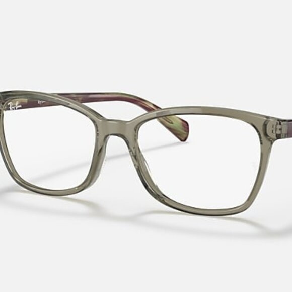 Ray-Ban Accessories - Ray-Ban RB5362 8178 Butterfly Eyeglasses – Transparent Green/Striped Havana 52-1